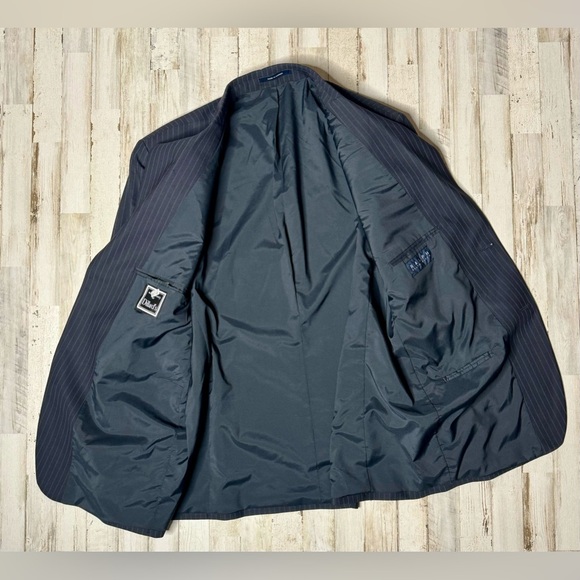 Ralph Ralph Lauren Blazer Jacket Men's 44R Navy Blue Classic Stripe - Picture 9 of 12